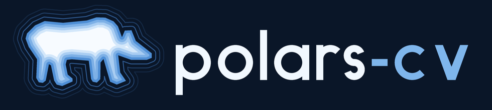 The polars-cv logo: a terraced polar bear and the wordmark